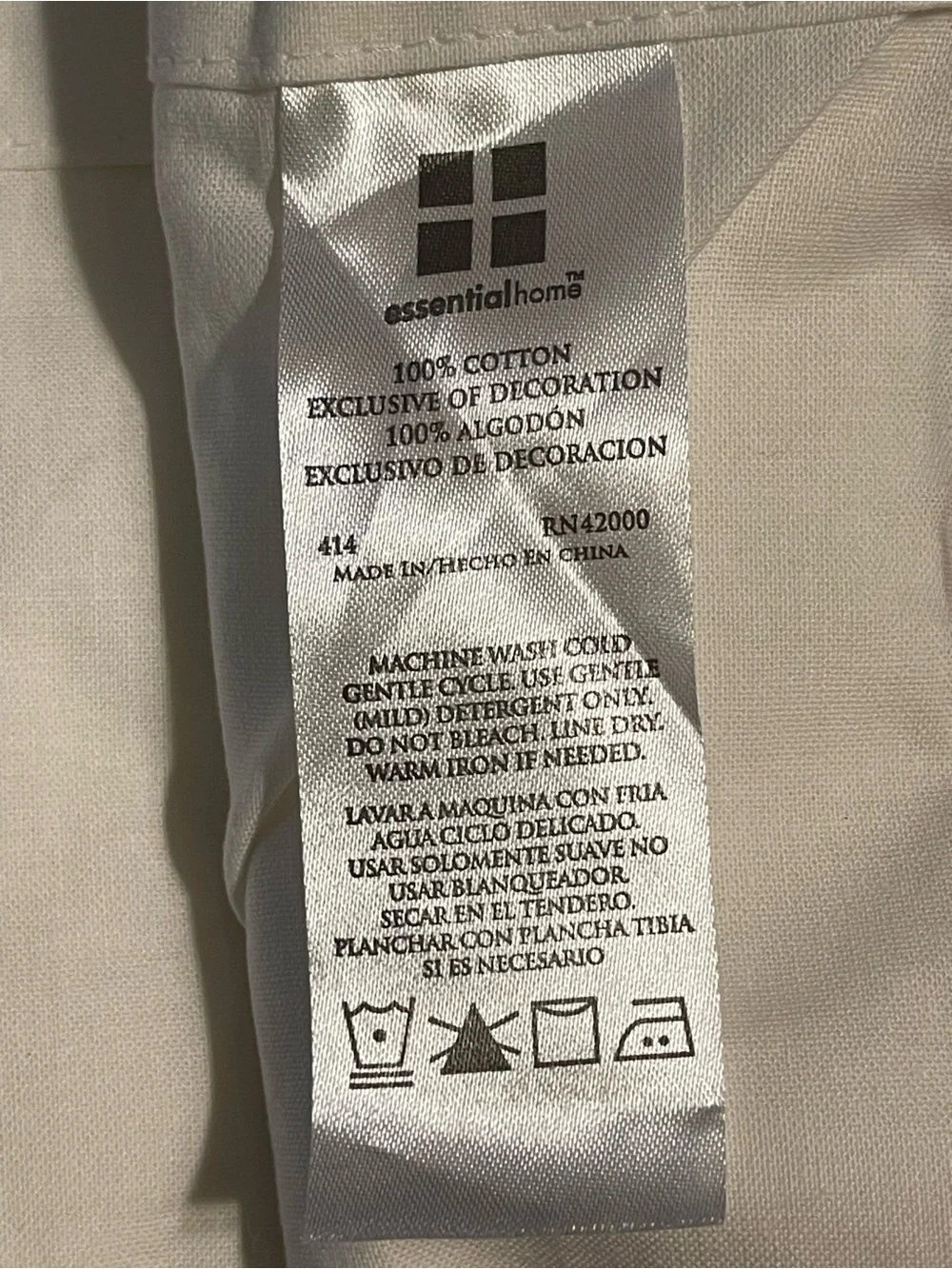 Embroidered 100% cotton valence pair ea 60x15”